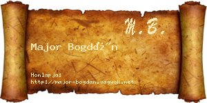 Major Bogdán névjegykártya